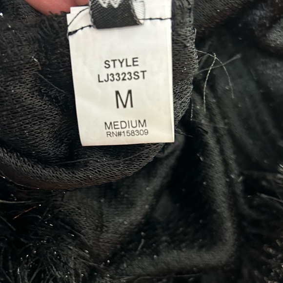 Womens Textured Fuzzy/ Fringed Asymmetrical Waist Mini Skirt Black - Picture 9 of 10